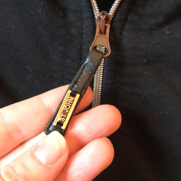 St. John Hoodie with Velour and Stud Details Size Medium - Picture 4 of 6